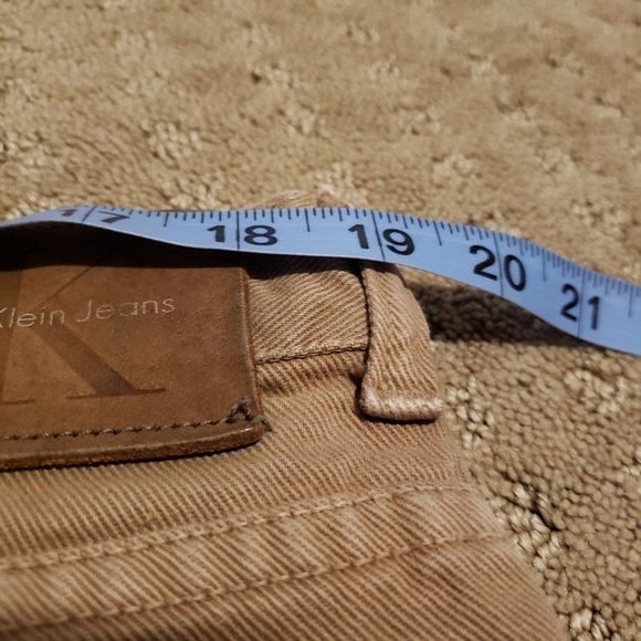 Vintage Calvin Klein Jeans Men's 38 Tan Made in USA Easy Fit Stonewash Denim 90s - Picture 10 of 14
